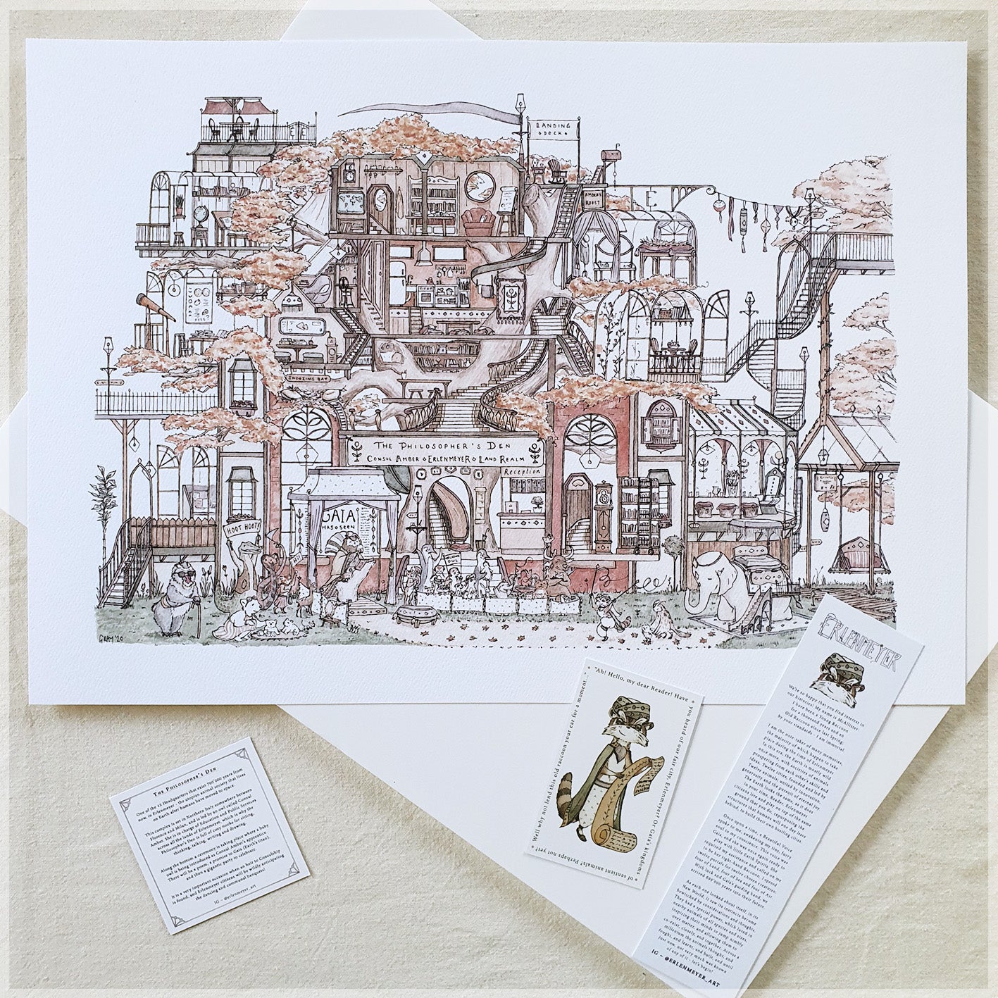 The Philosopher's Den - A3 Art Print