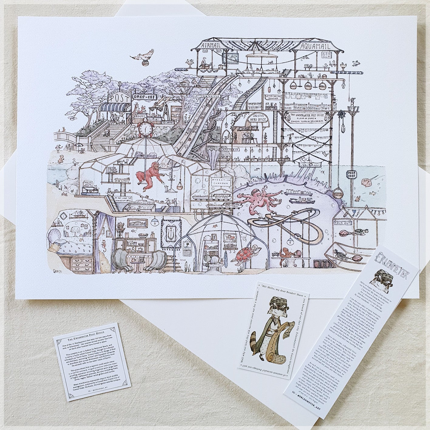 The Underwater Post Office - A3 Art Print