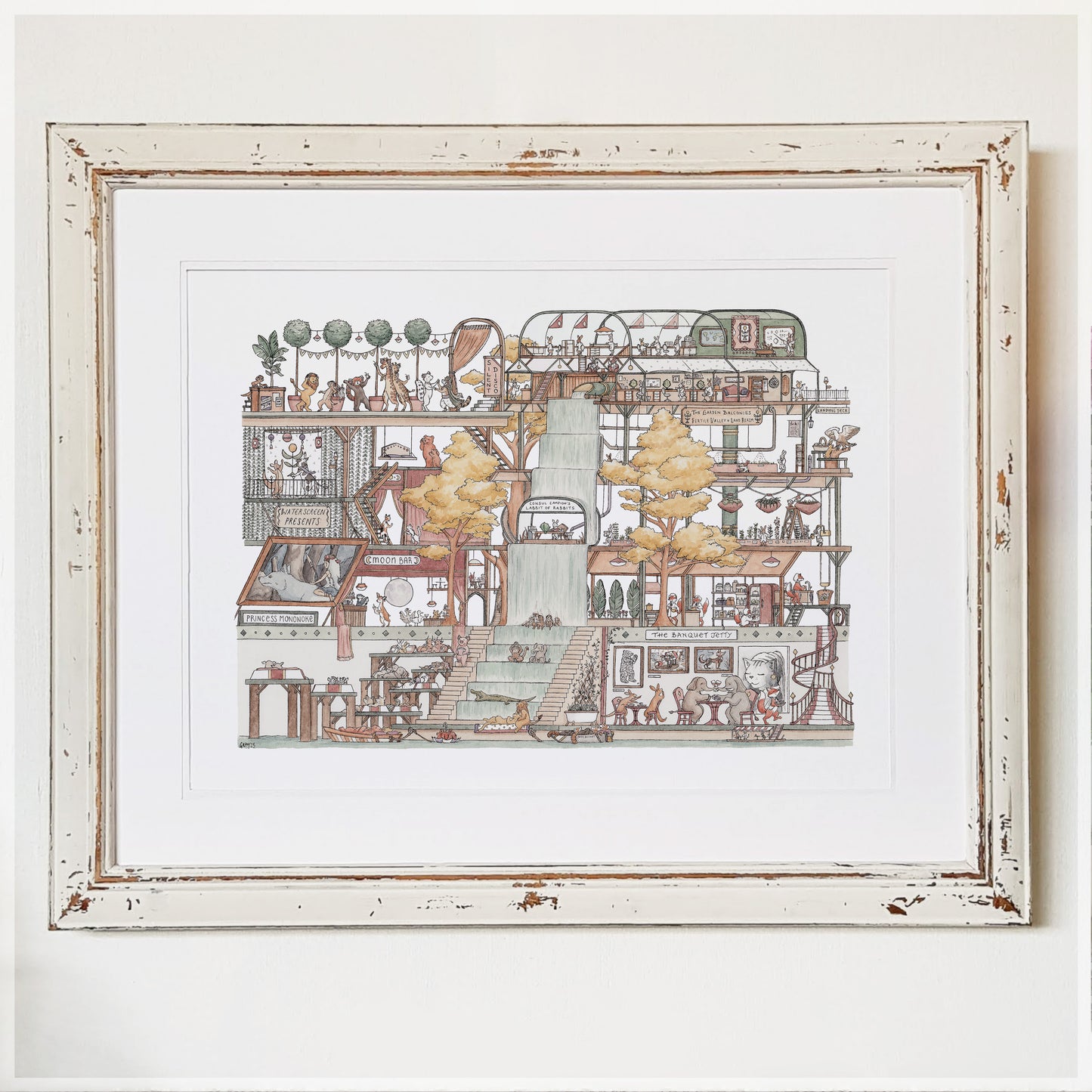 The Garden Balconies - A3 Fine Art Print