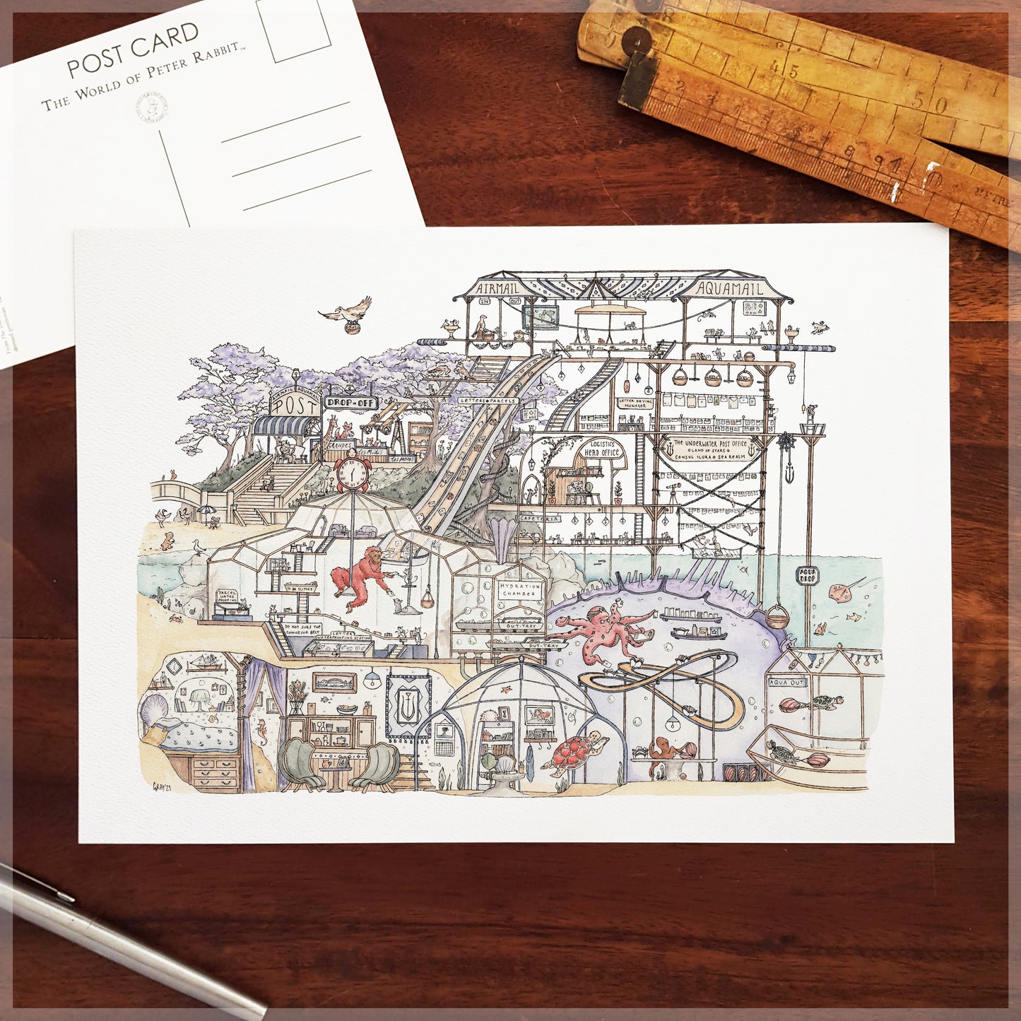 The Underwater Post Office - A4 Art Print