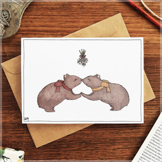 The Wombat Nose-Nuzzle - Christmas Card