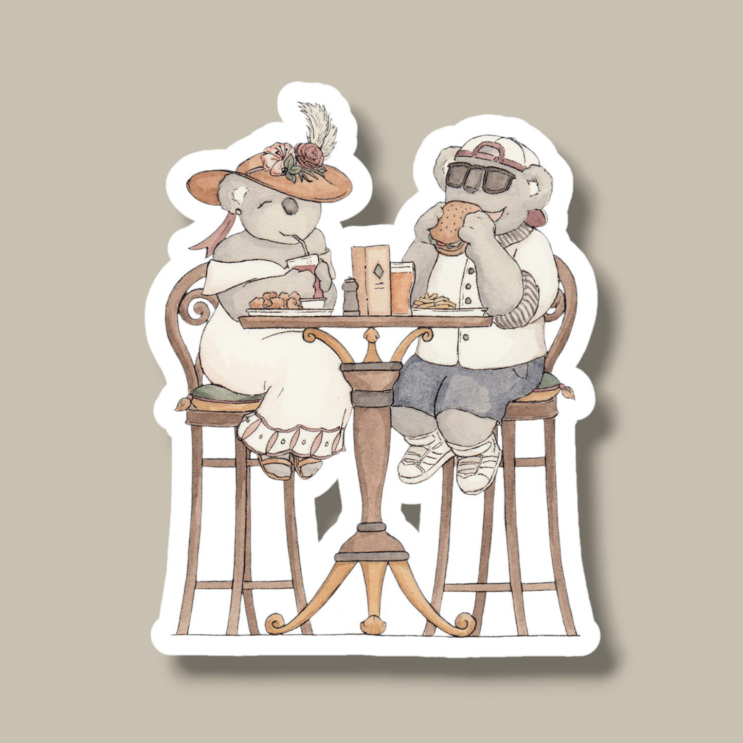Koalas at Brunch - Vinyl Sticker