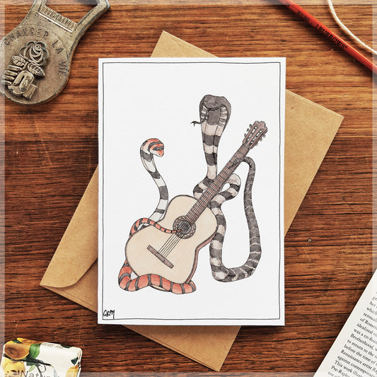 The Cobras & Their Classical Guitar - Greeting Card