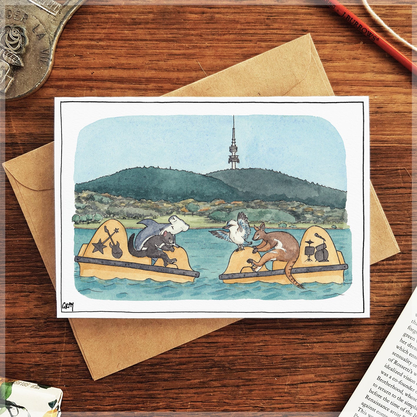 Bumper Boats in Canberra - Greeting Card
