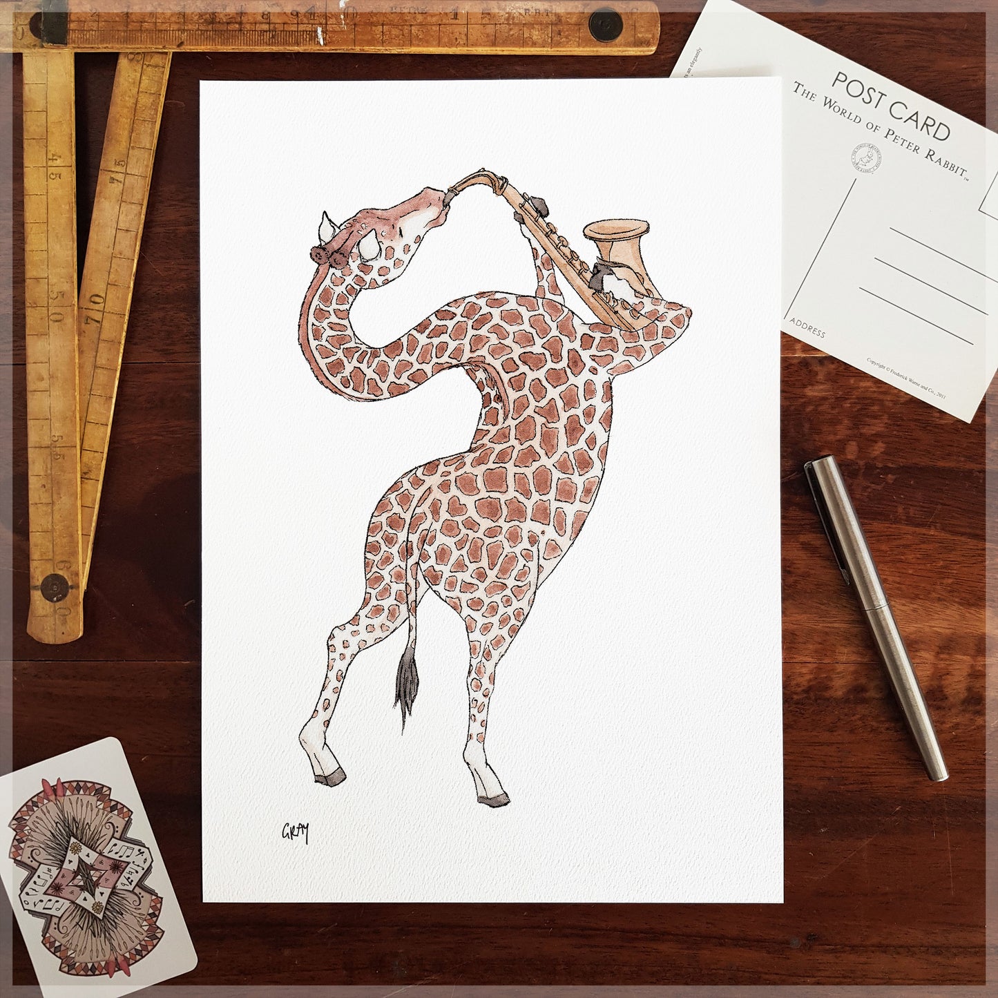The Giraffe - A4 Art Print