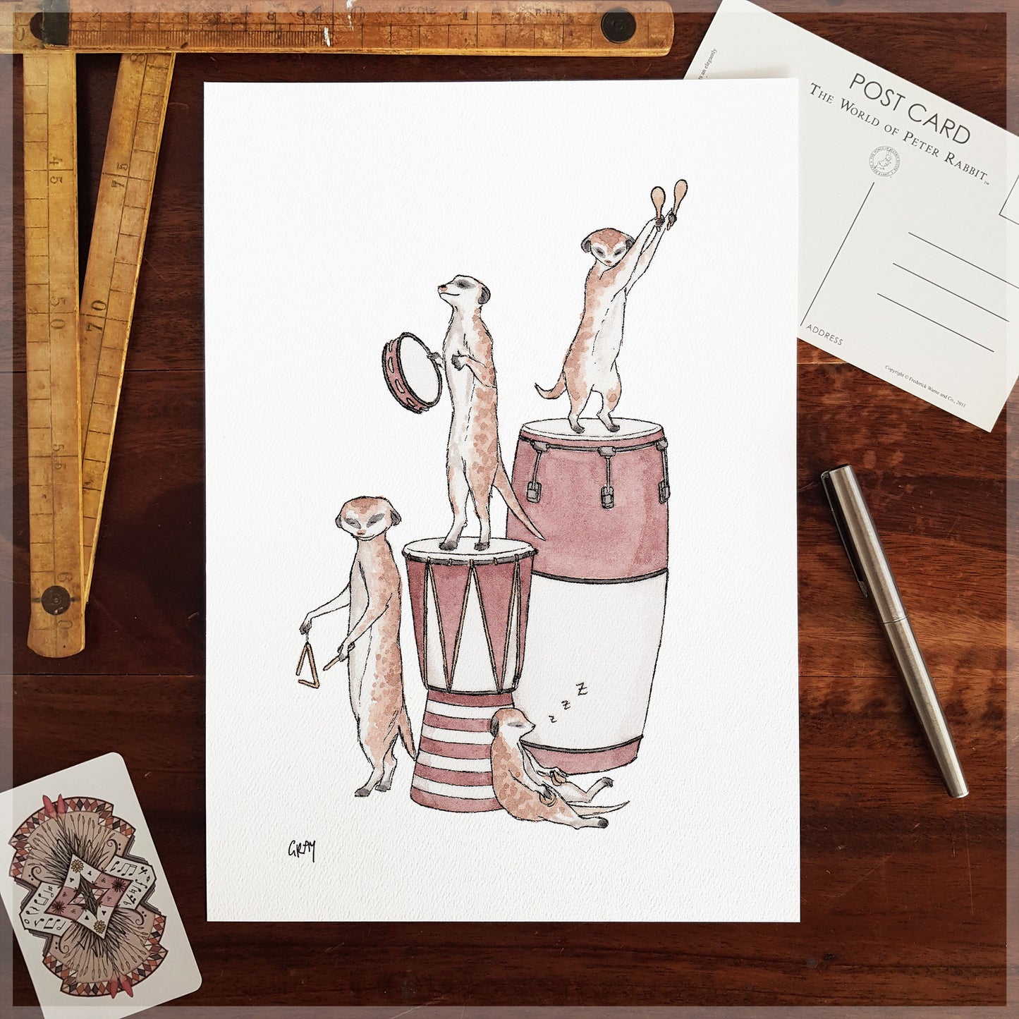 The Meerkats - A4 Art Print