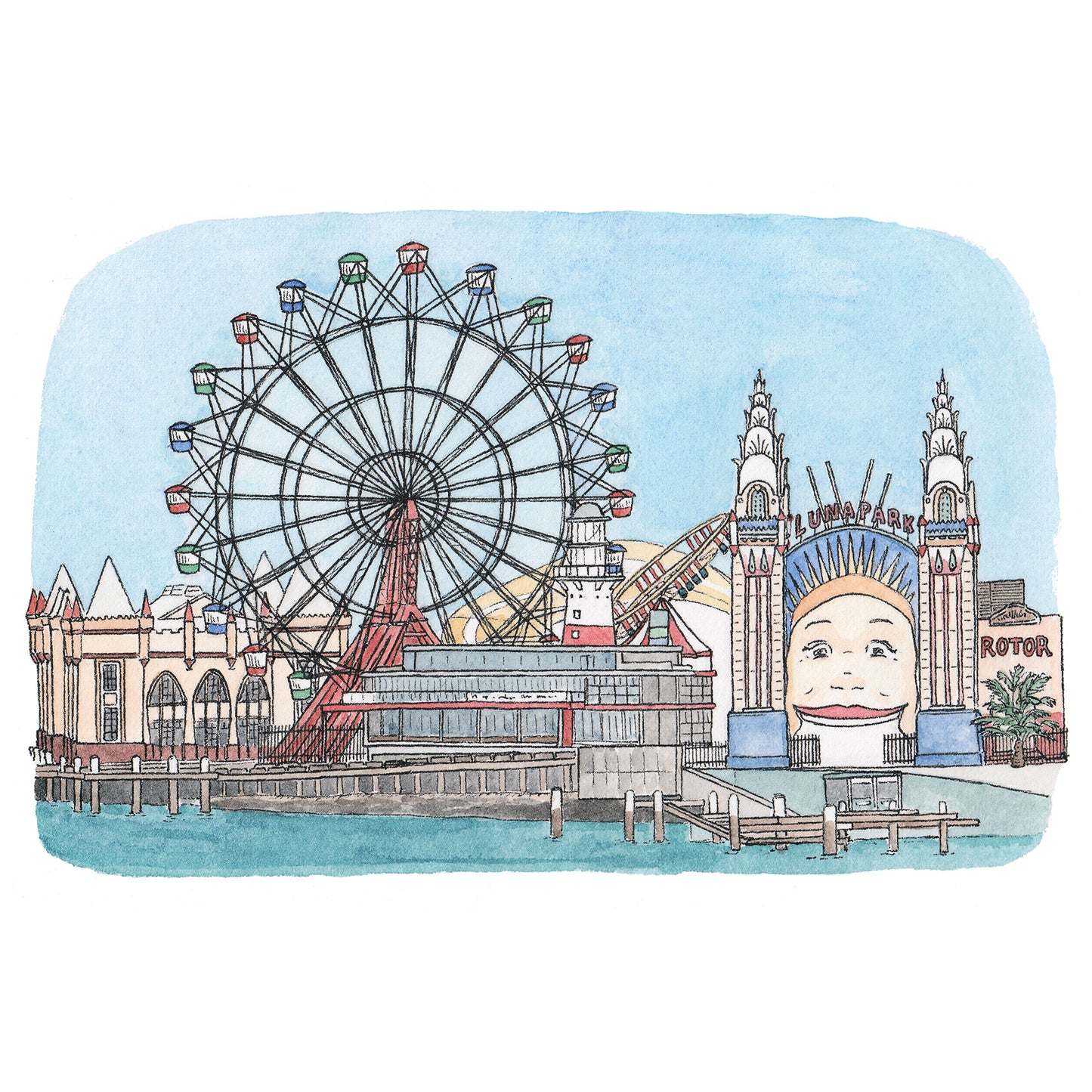 Luna Park - A5 Art Print