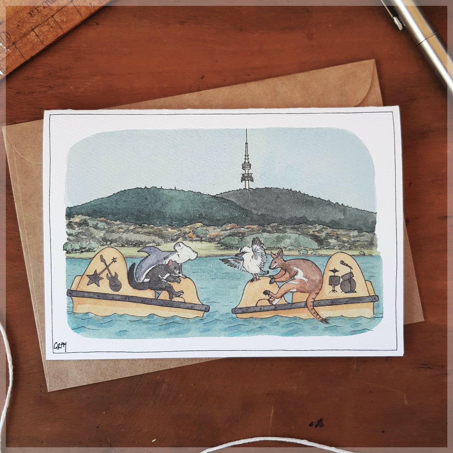 Bumper Boats in Canberra - Greeting Card