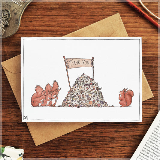 Thank You ~ in Squirrel - Greeting Card