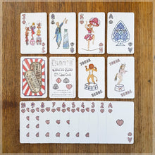 Hand Illustrated playing card pack - circus themed - 52 card deck with two colorful jokers