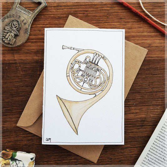 French Horn - Greeting Card