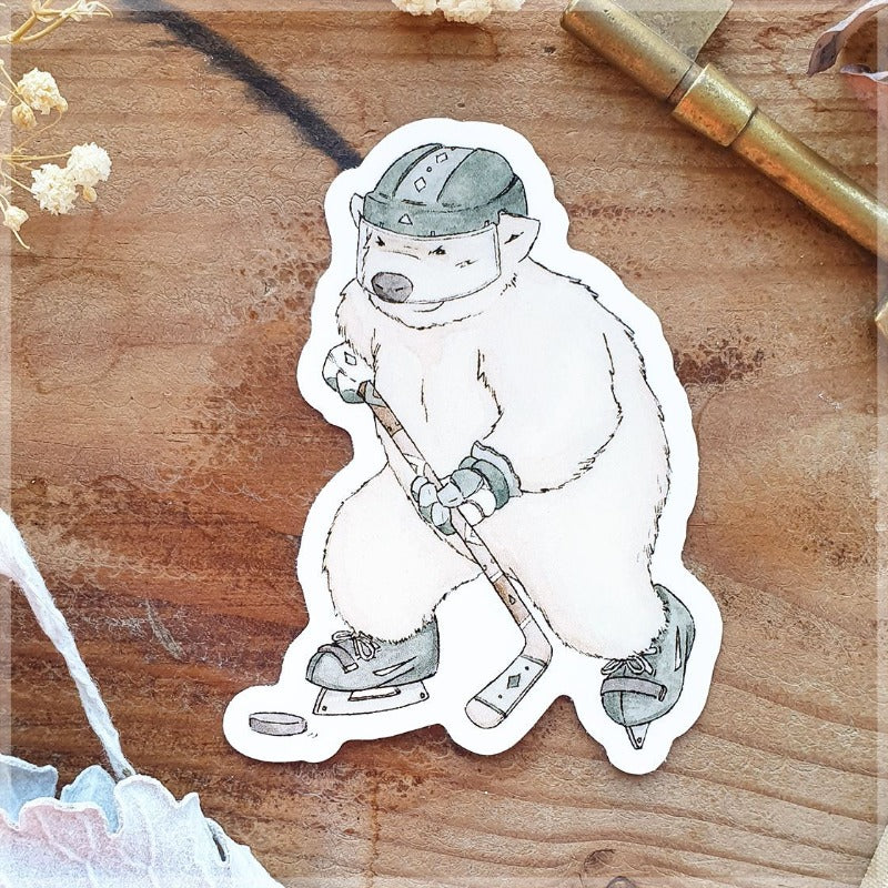 Polar bear ice hockey sports