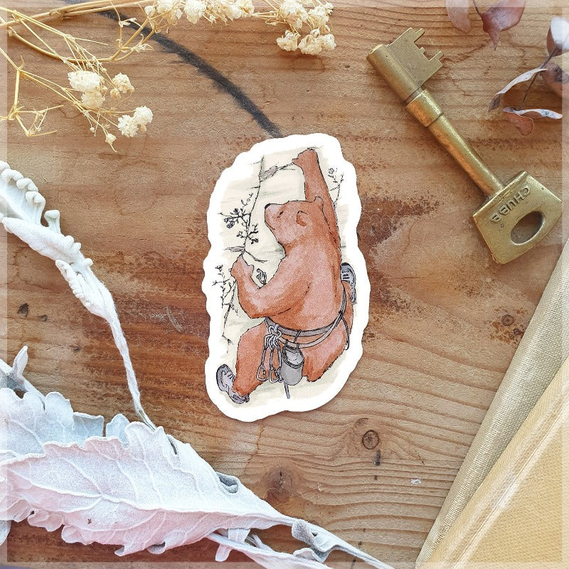 drawing of rock climbing bear