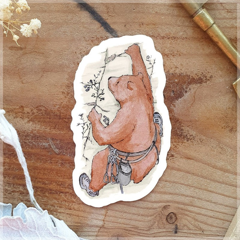 drawing of rock climbing bear