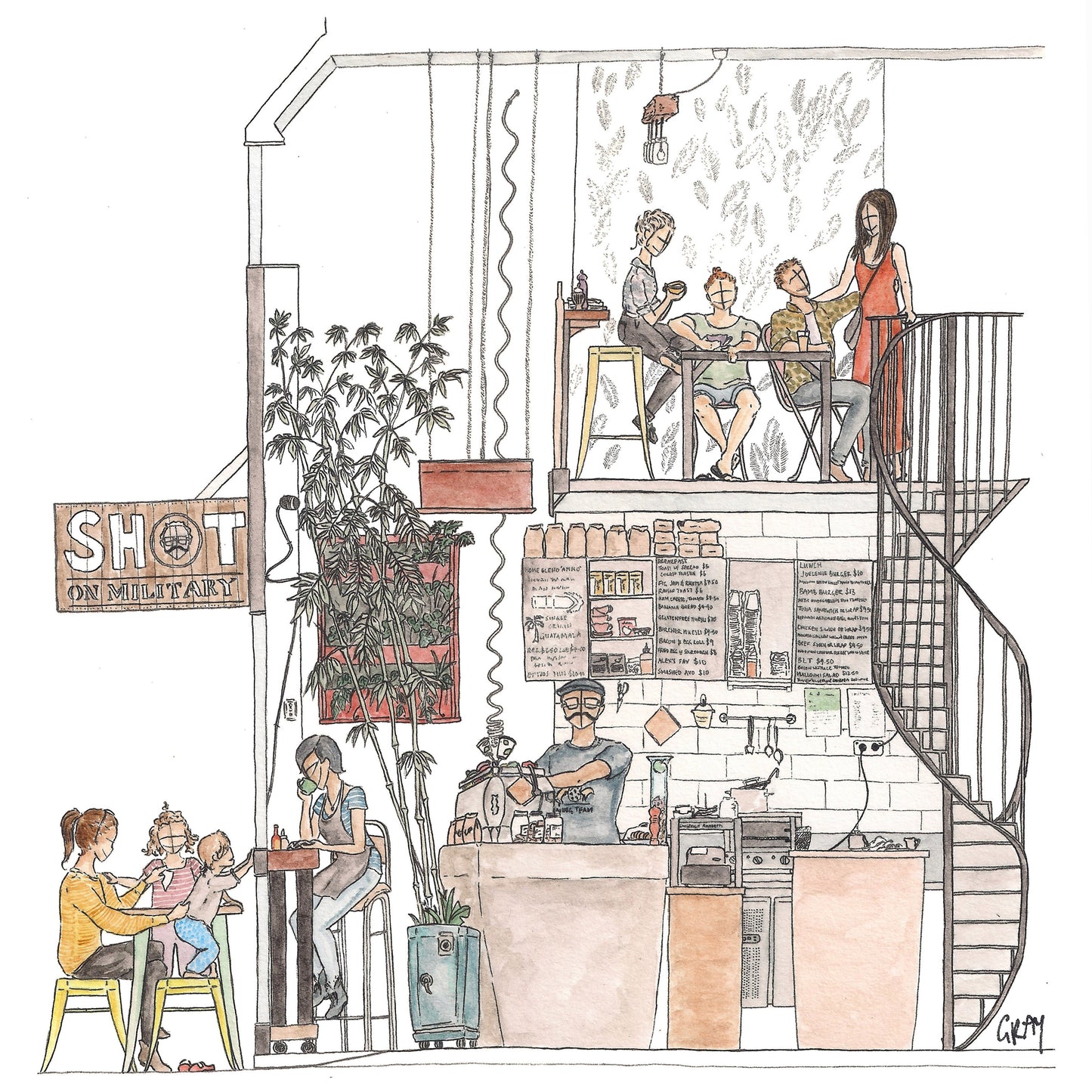 Shot on Military Cafe - A3 Art Print SKU A319