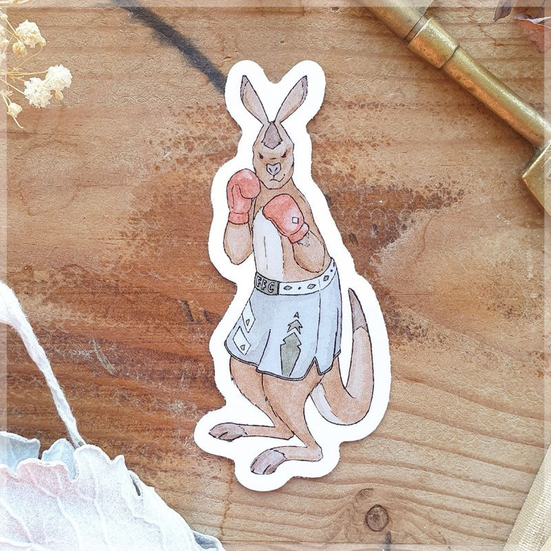 Drawing of a boxing kangeroo