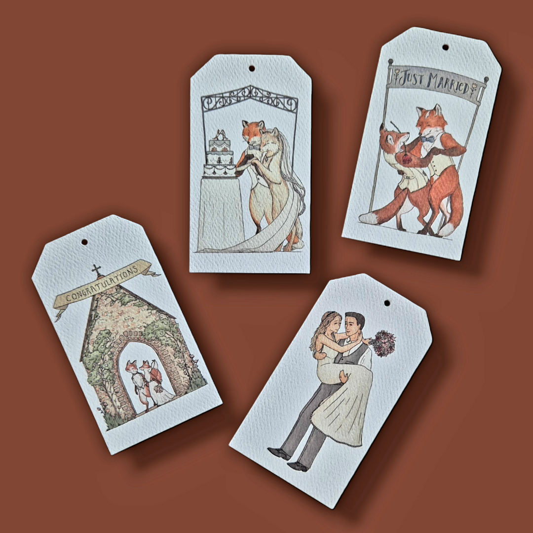 Fox and Wolf Wedding - Gift Tag