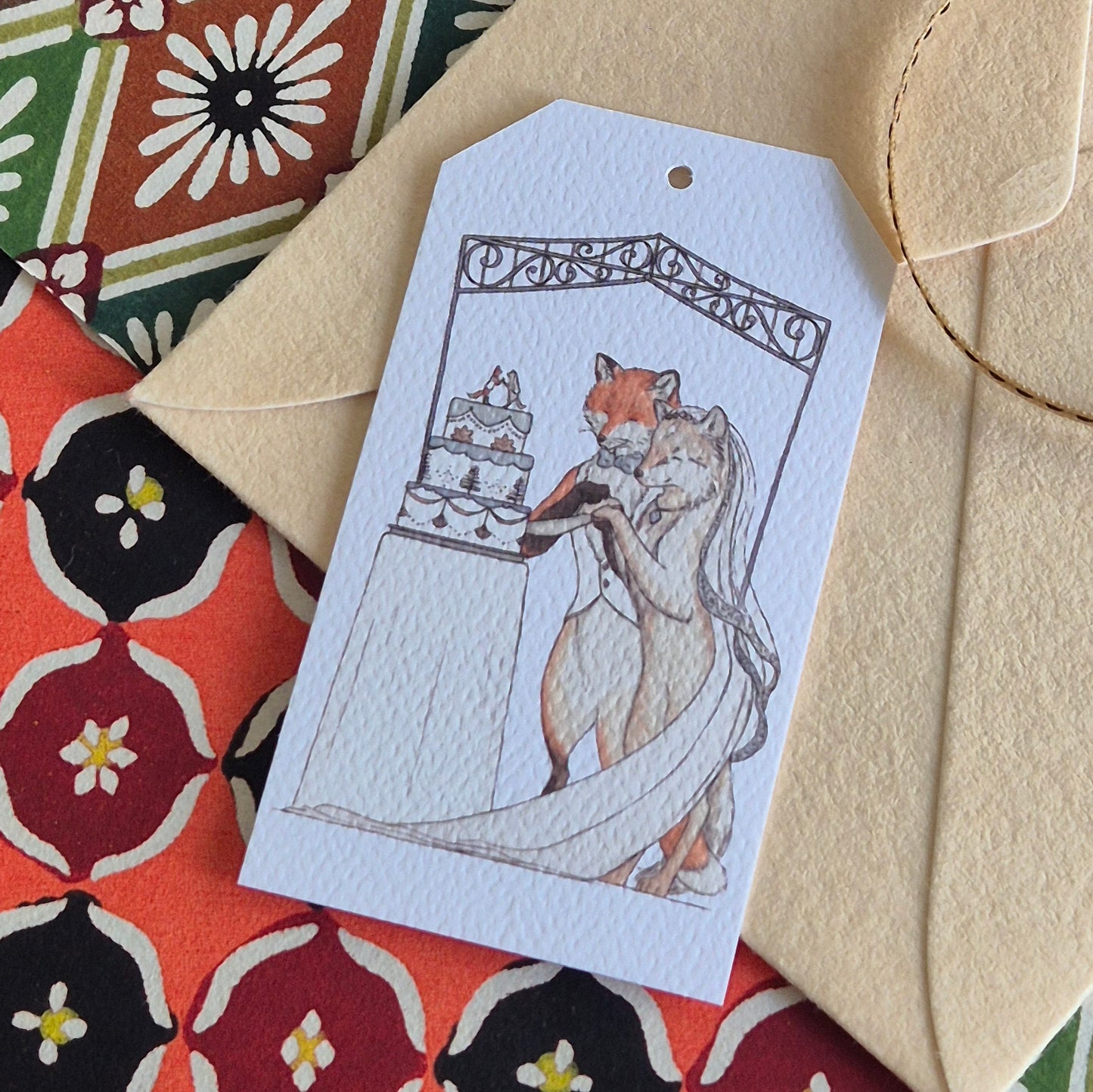 Fox and Wolf Wedding - Gift Tag