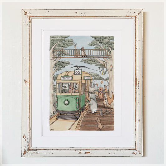 The Waterfront Gardens Tram - A3 Art Print