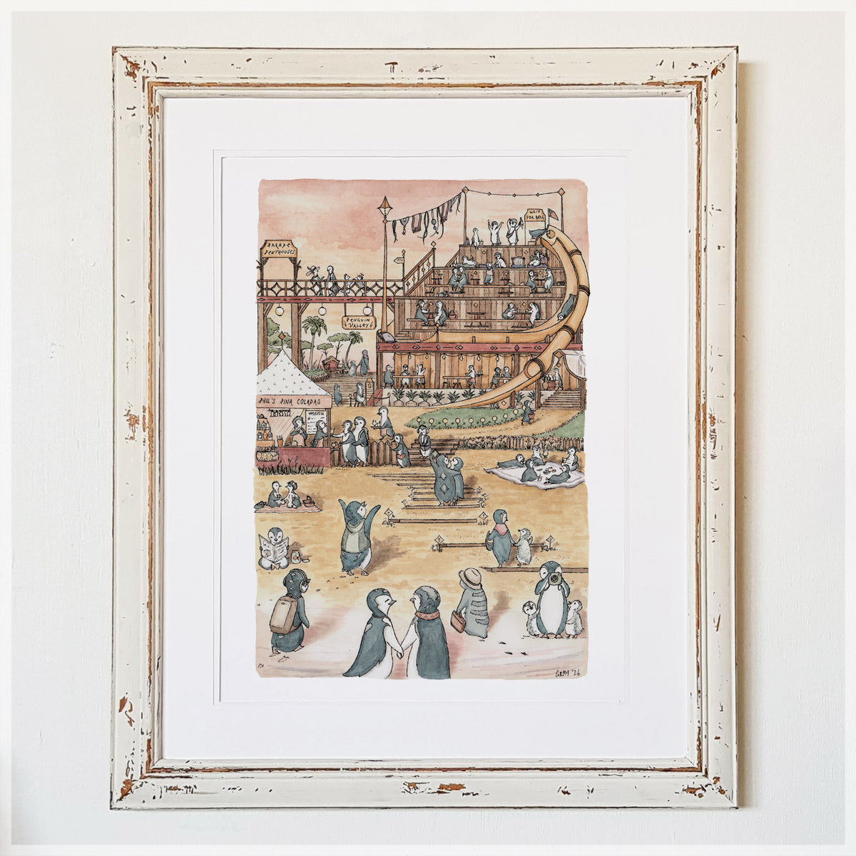 The Penguin Parade - A3 Art Print