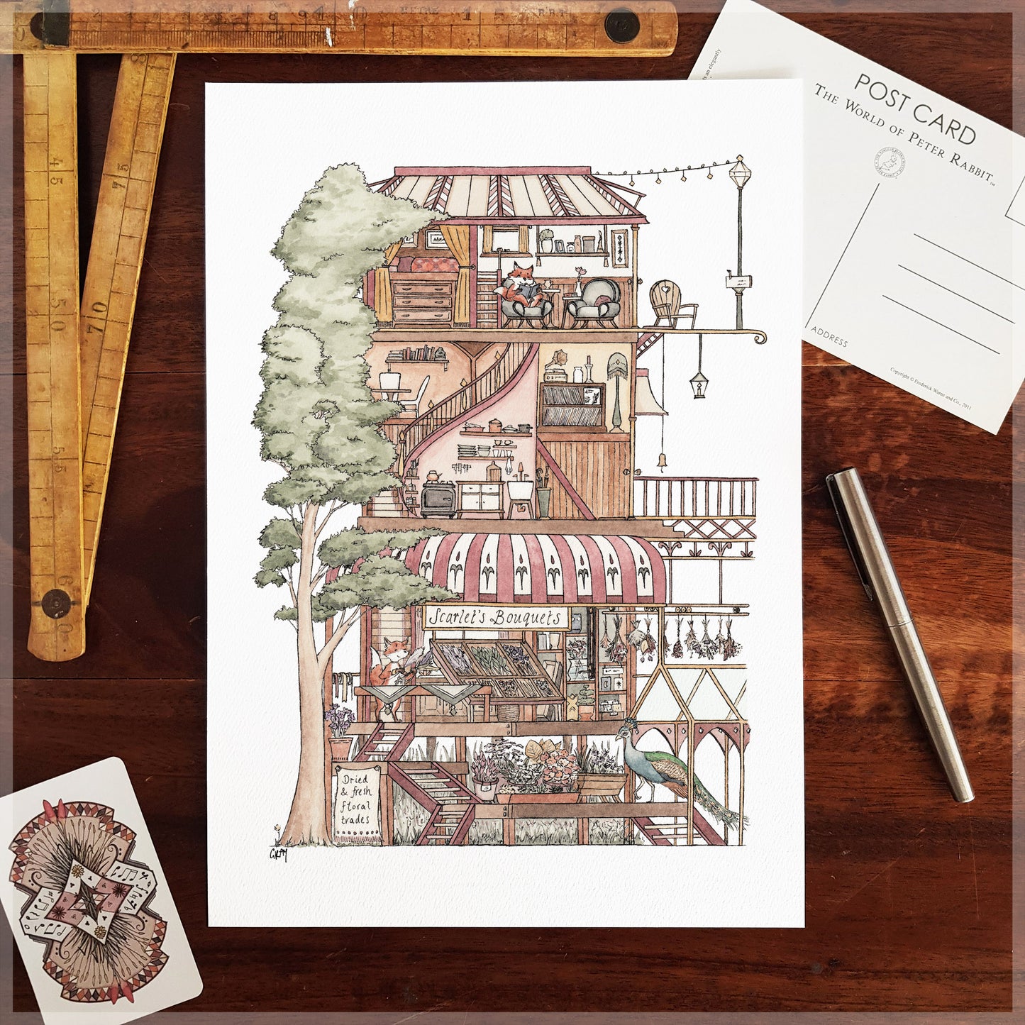 Scarlet's Bouquets - A4 Art Print