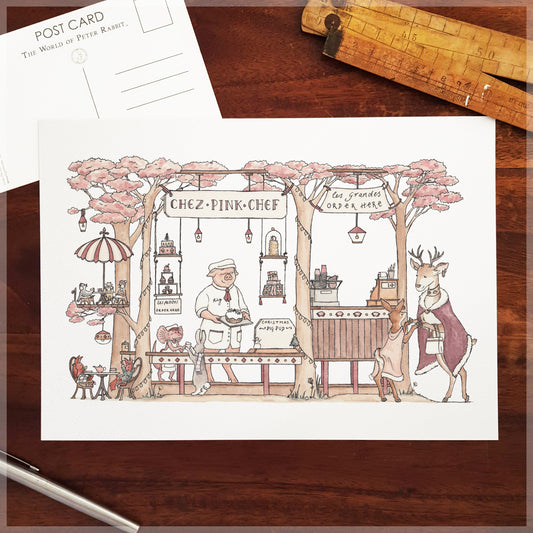Chez Pink Chef - A4 Art Print