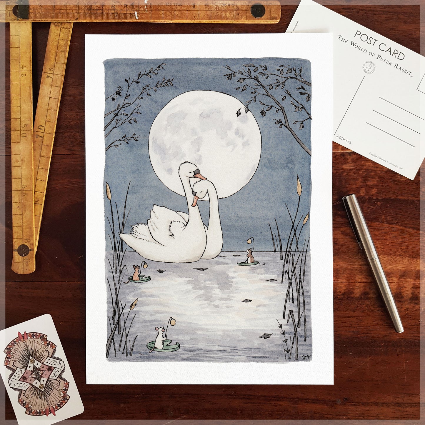 Me, You, the Moon and the Mice - A4 Art Print