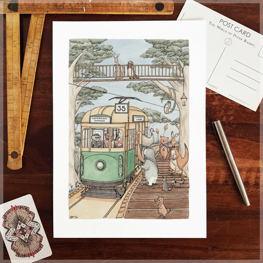 The Waterfront Gardens Tram - A4 Print