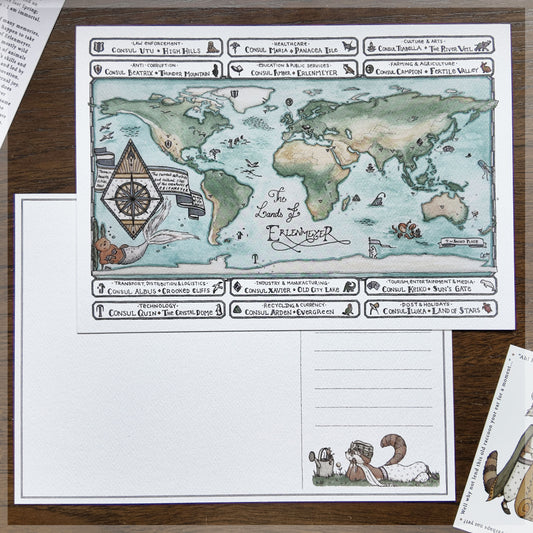Lands of Erlenmeyer - A5 Art Postcard