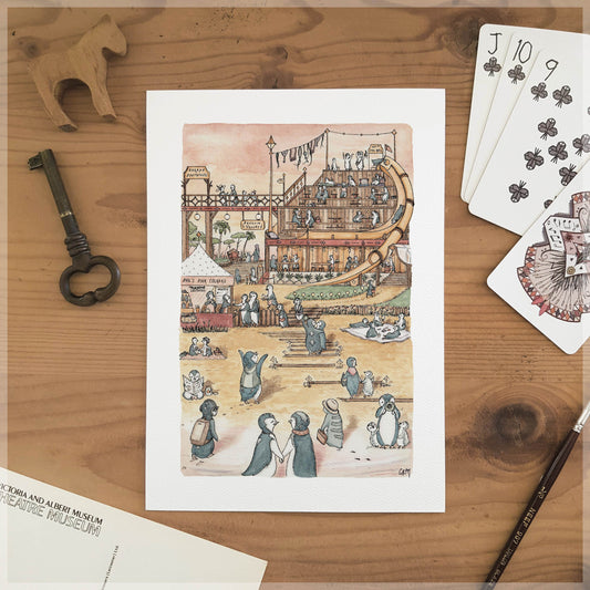 The Penguin Parade - A5 Art Print