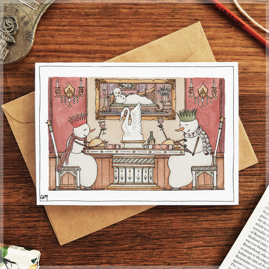 Christmas Dinner at Snow Manor - Christmas Card
