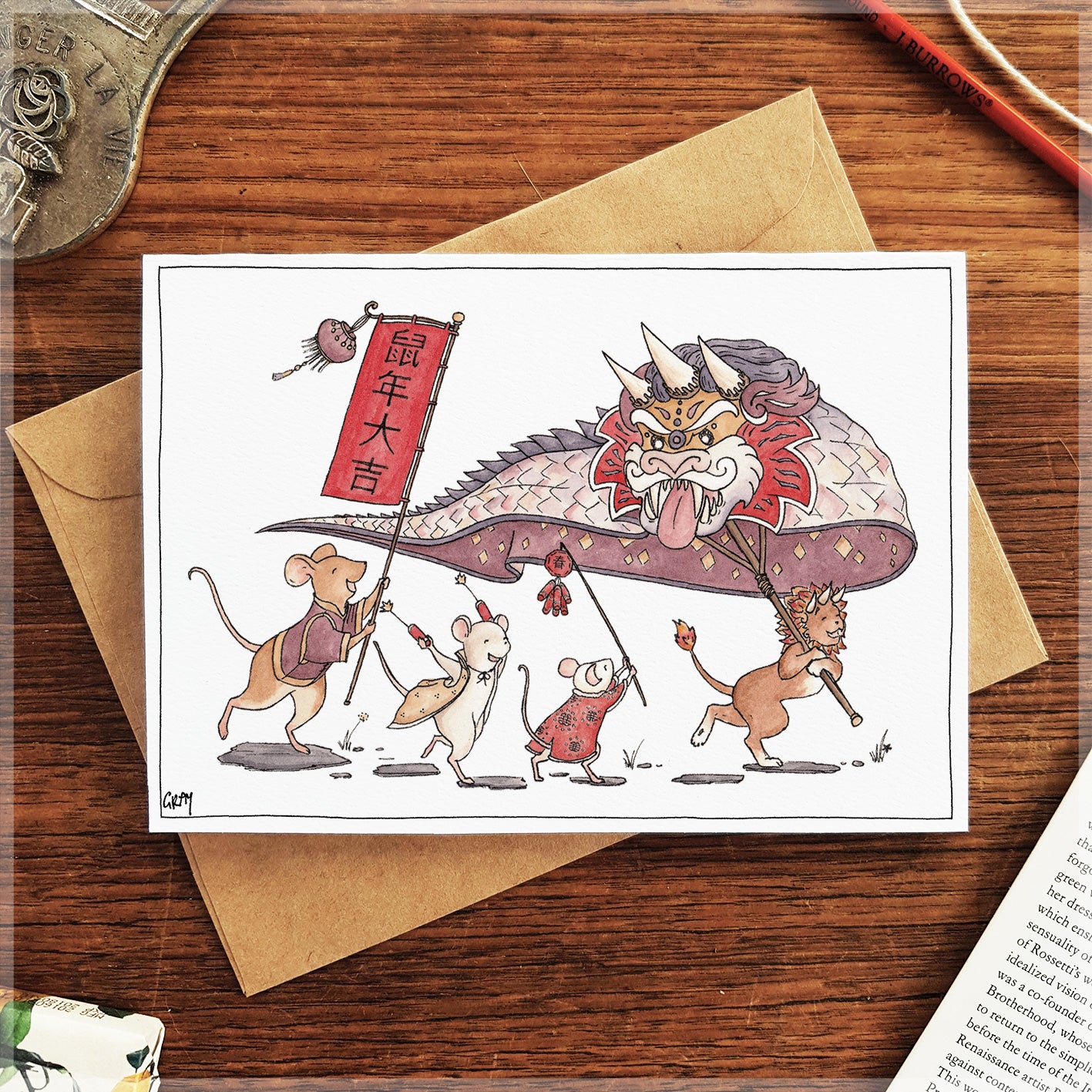 Year of the Rat - Greeting Card