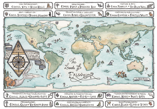 Lands of Erlenmeyer - A5 Art Postcard