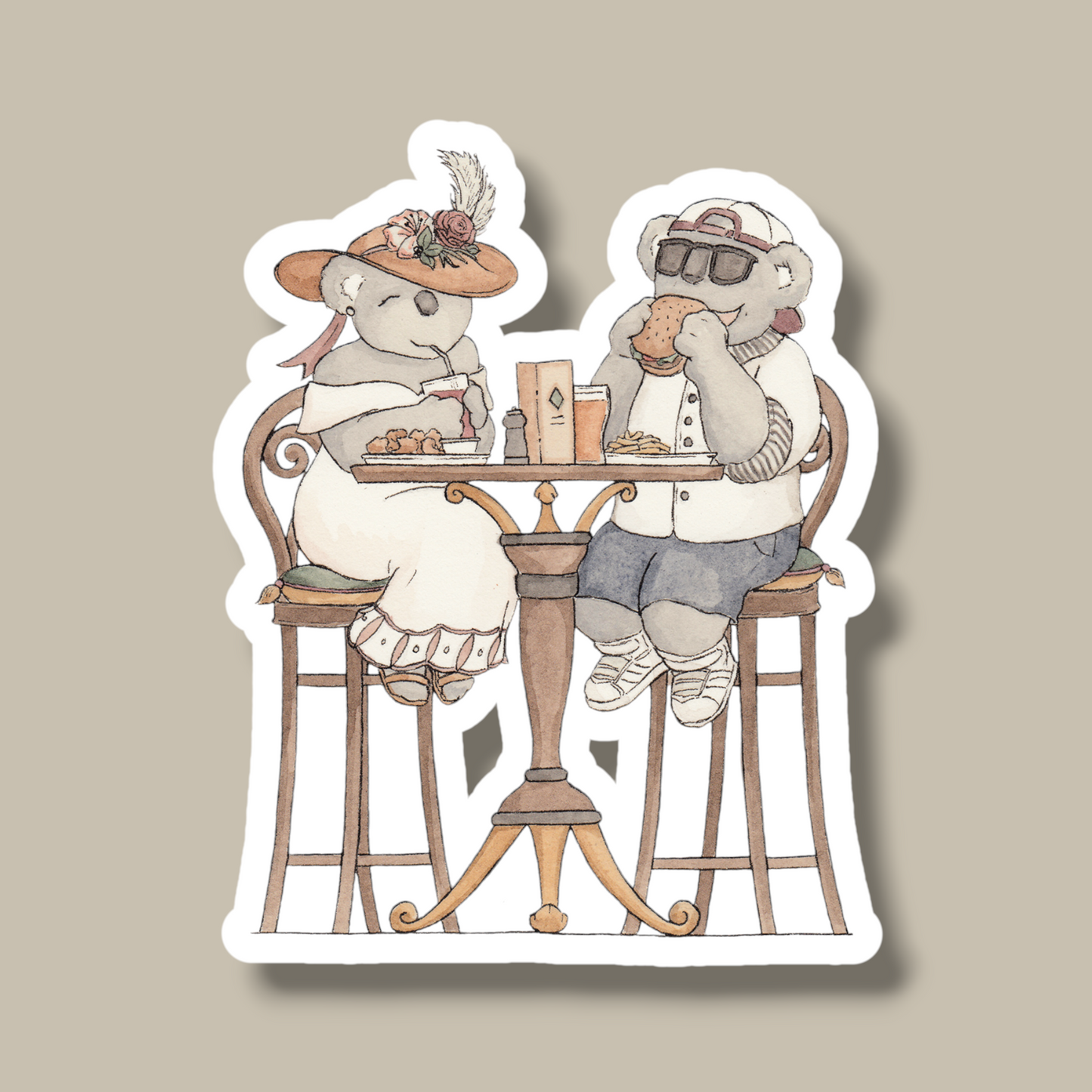 Koalas at Brunch ~ Vinyl Sticker