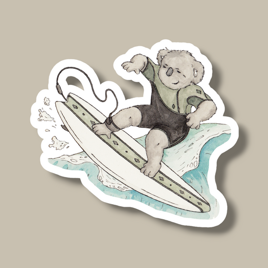 Surfing Koala ~ Vinyl Sticker