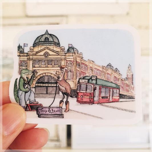 Busking in Melbourne - Vinyl Sticker