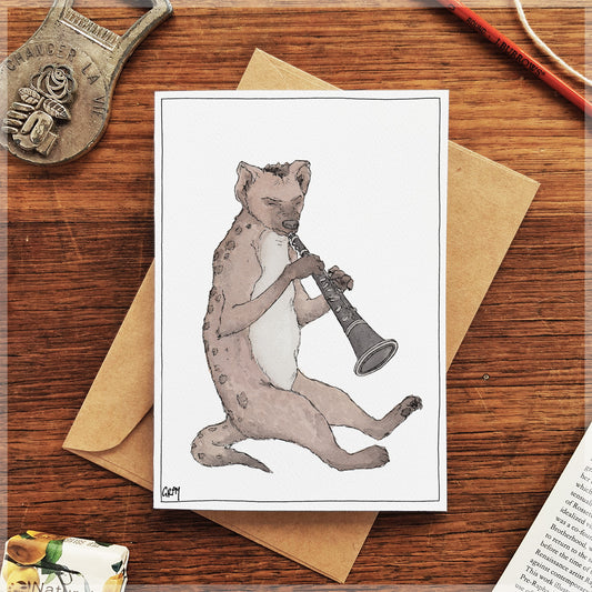 The Hyena & His Clarinet - Greeting Card
