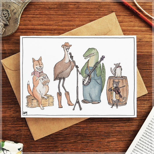 Matilda and the Outback Boys - Greeting Card