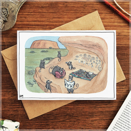 Exploring Uluru - Greeting Card