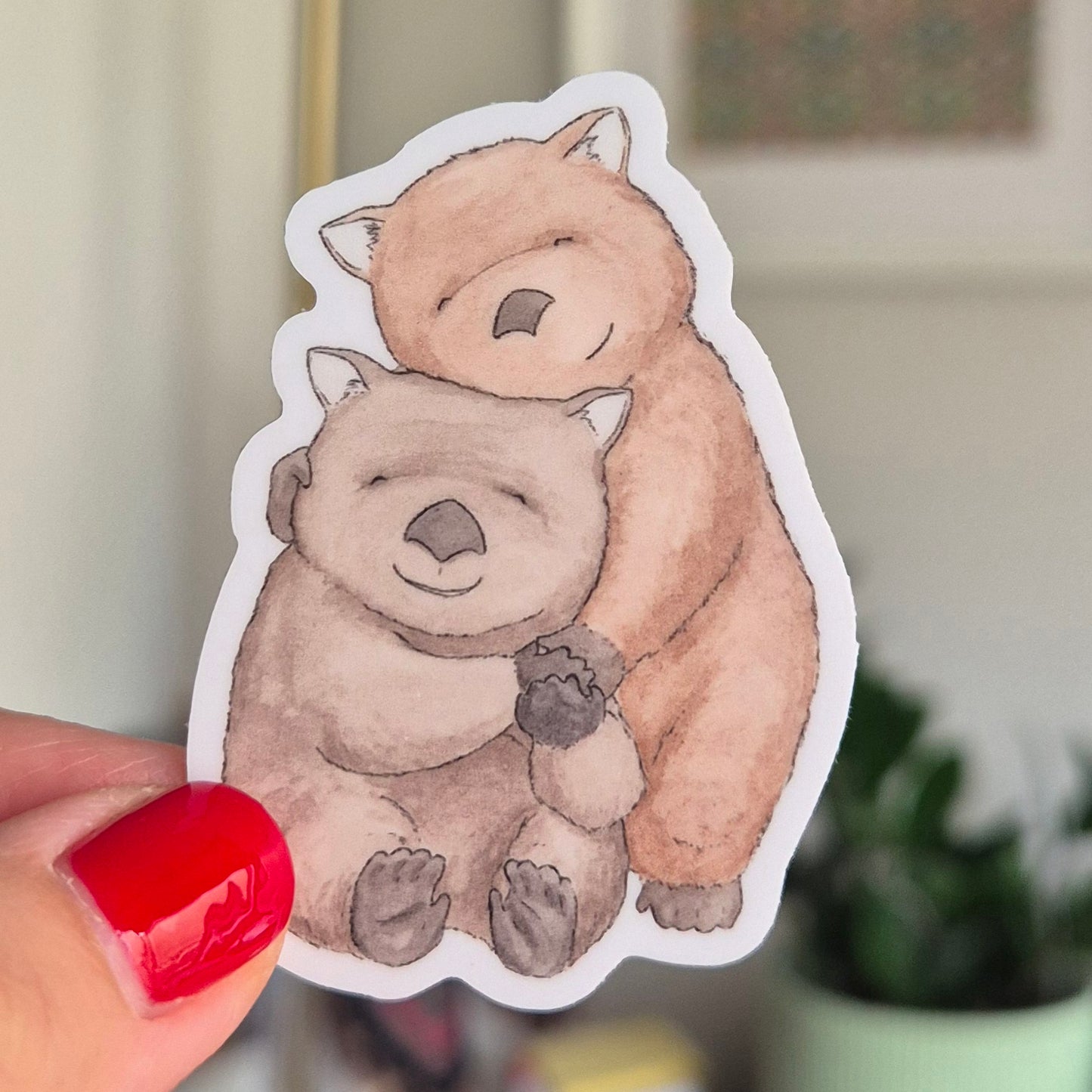 Hugging Wombats ~ Vinyl Sticker