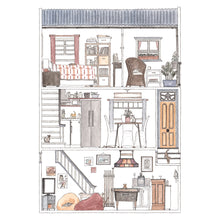 Paddington Terrace with 10 Hidden Cats - A4 Art Print SKU A410
