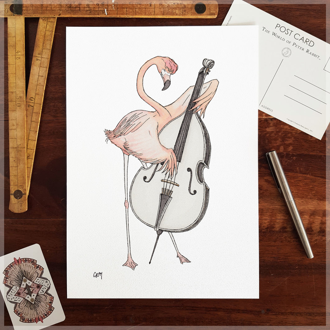 The Flamingo - A4 Art Print SKU A424