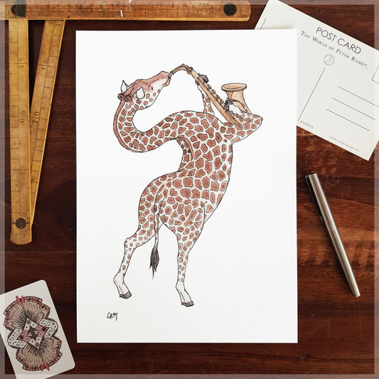 The Giraffe - A4 Art Print