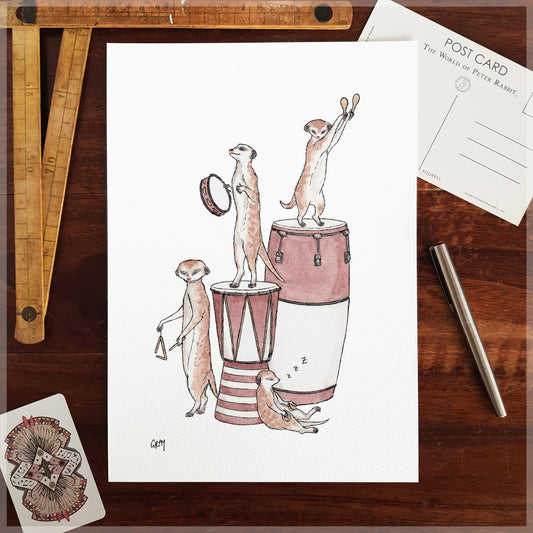 The Meerkats - A4 Art Print