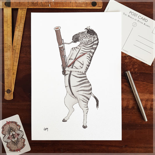 The Zebra - A4 Art Print