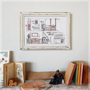 Darlinghurst Terrace with 10 Hidden Cats - A4 Art Print SKU A403