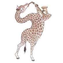 The Giraffe & Her Saxophone - A5 Art Print SKU A506