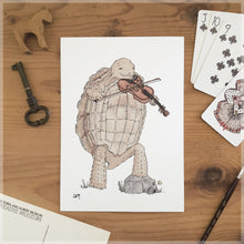 The Tortoise & His Violin - A5 Art Print SKU A517