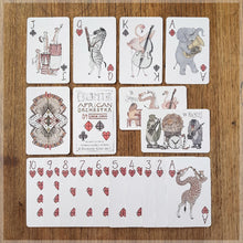Hand Illustrated animal playing cards - African Musical Animals - 52 card deck