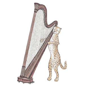 The Cheetah & Her Harp - Greeting Card